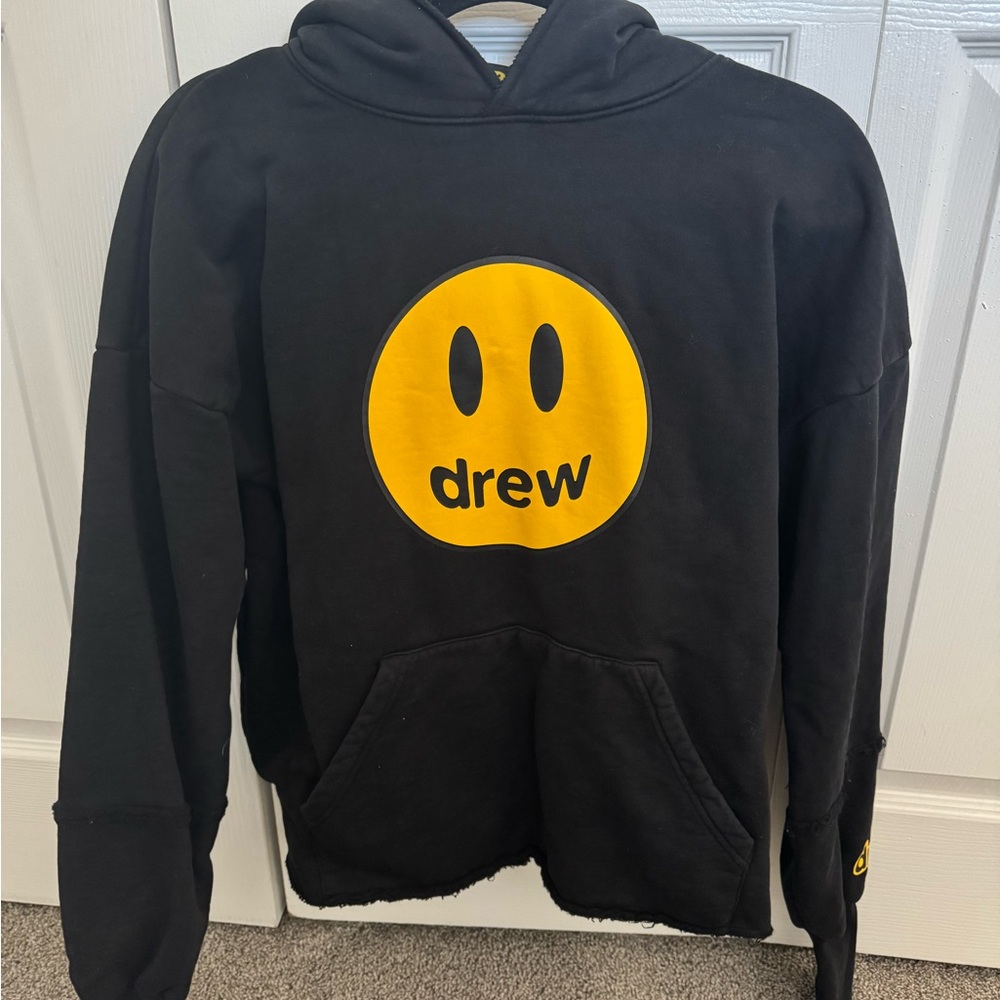 Drew House Black Hoodie with Yellow Logo